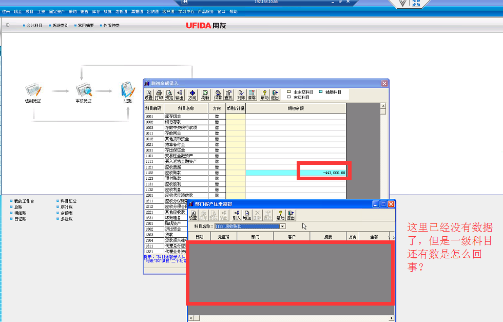 用友t3期初余額明細已經(jīng)刪除但是合計還有數(shù)據(jù)是該如何處理？